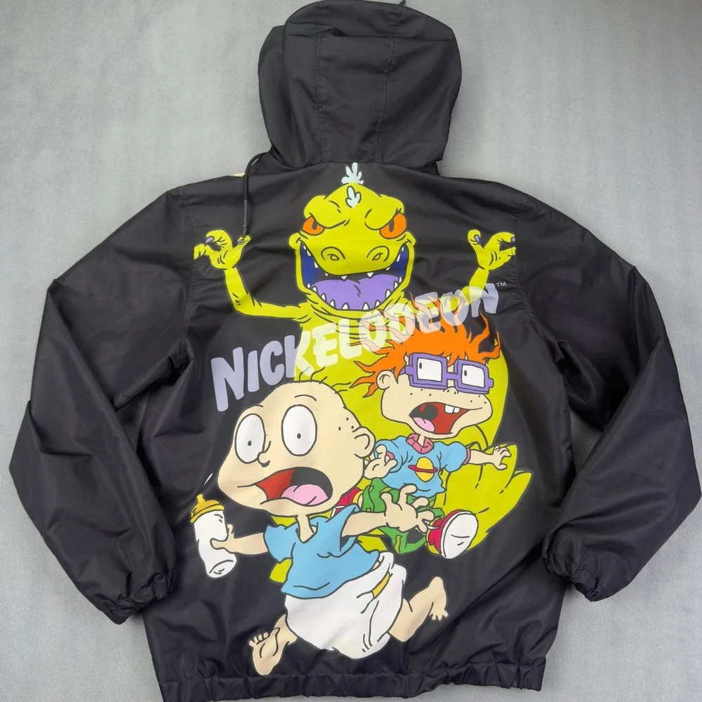 Members Only Nickelodeon Rugrats Windbreaker Jacket Size M Black